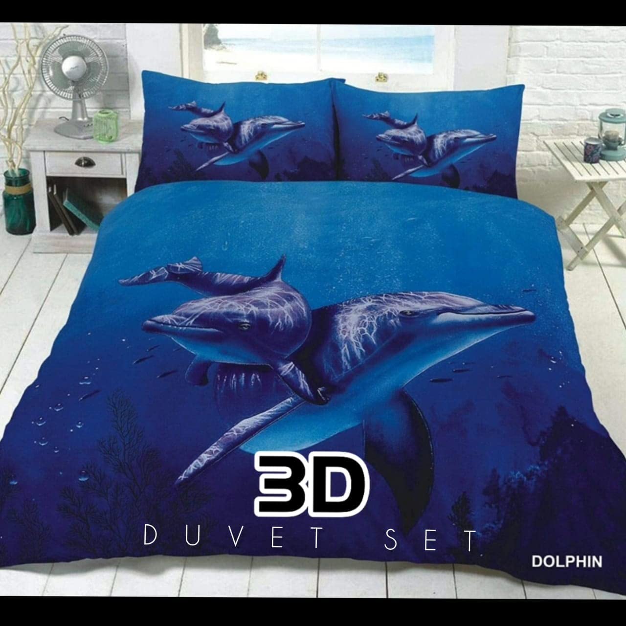Game of Thrones 3D Duvet Set with Multi Horses, Lion, Dolphin and King in the North