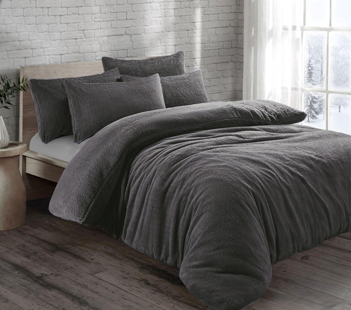 Genuine Teddy Bear Soft Cosy & Warm Fleece Duvet Set – Feel like Lamb Wool