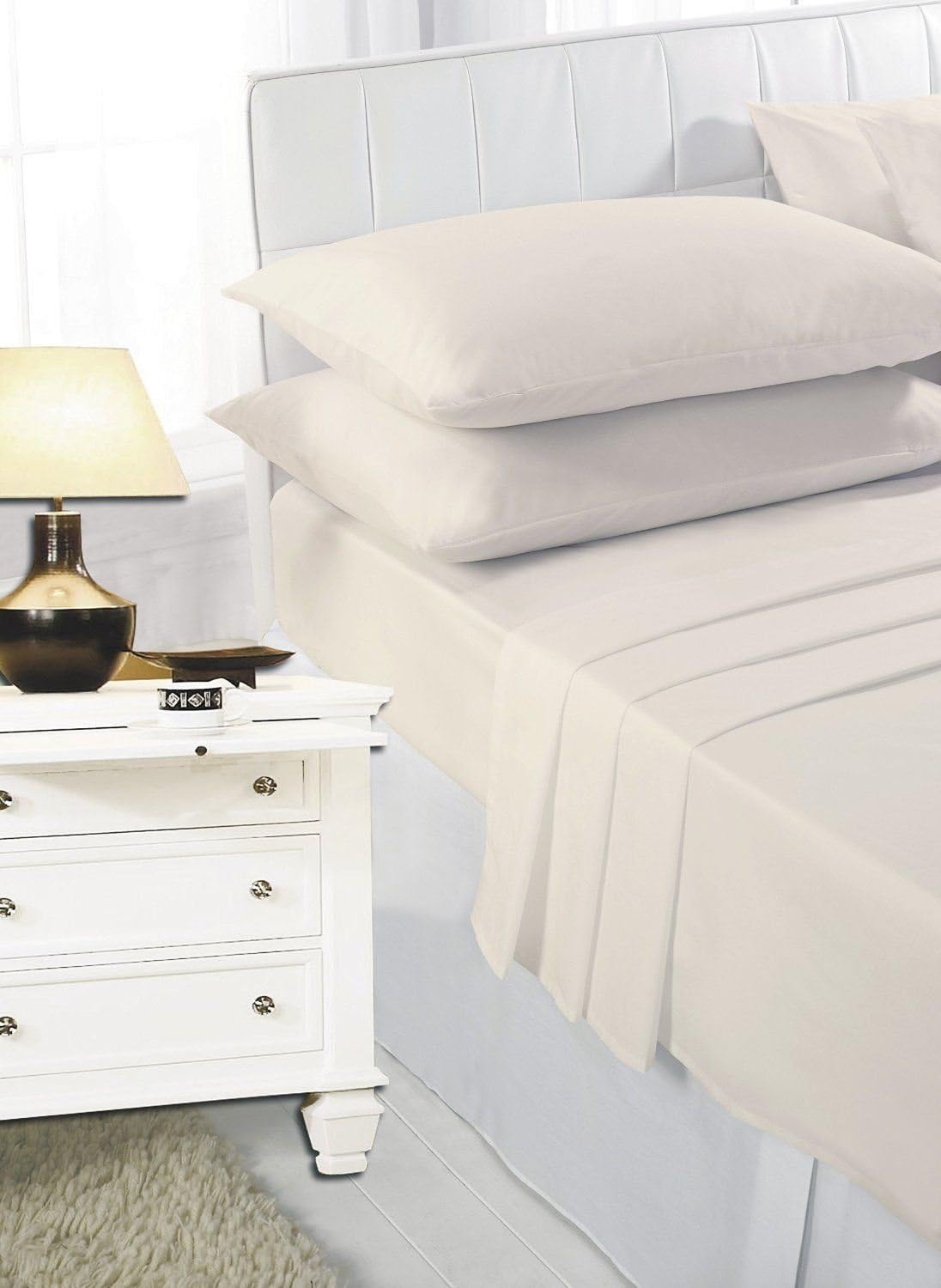 Polycotton Extra Deep Elastic Fitted Bed Sheets For Mattress Single/ Double/ King/ Super King