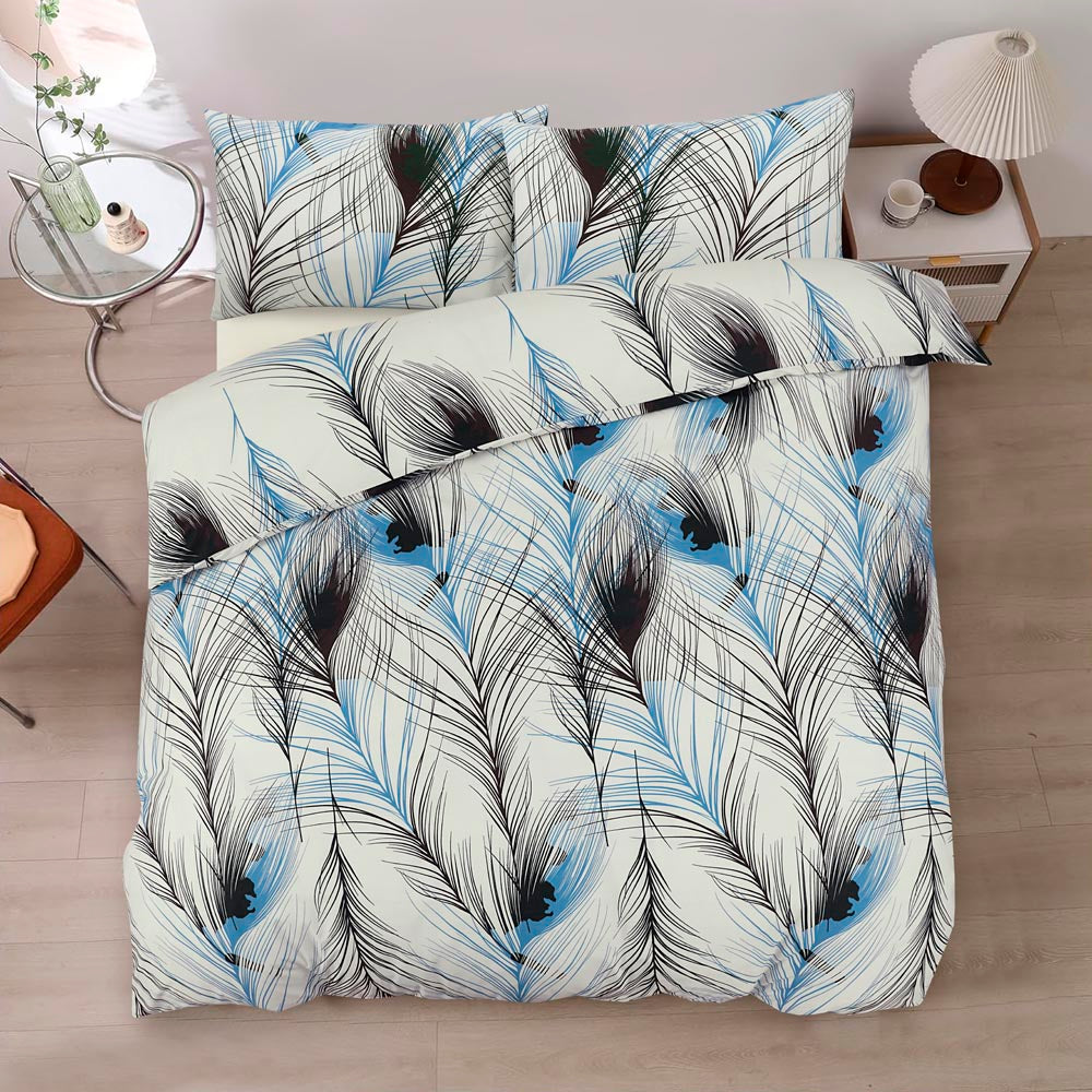 Modern Polycotton Printed Duvet Cover Set with Pillowcases, 26 Designs, Single/Double/King/Super King, Machine Washable