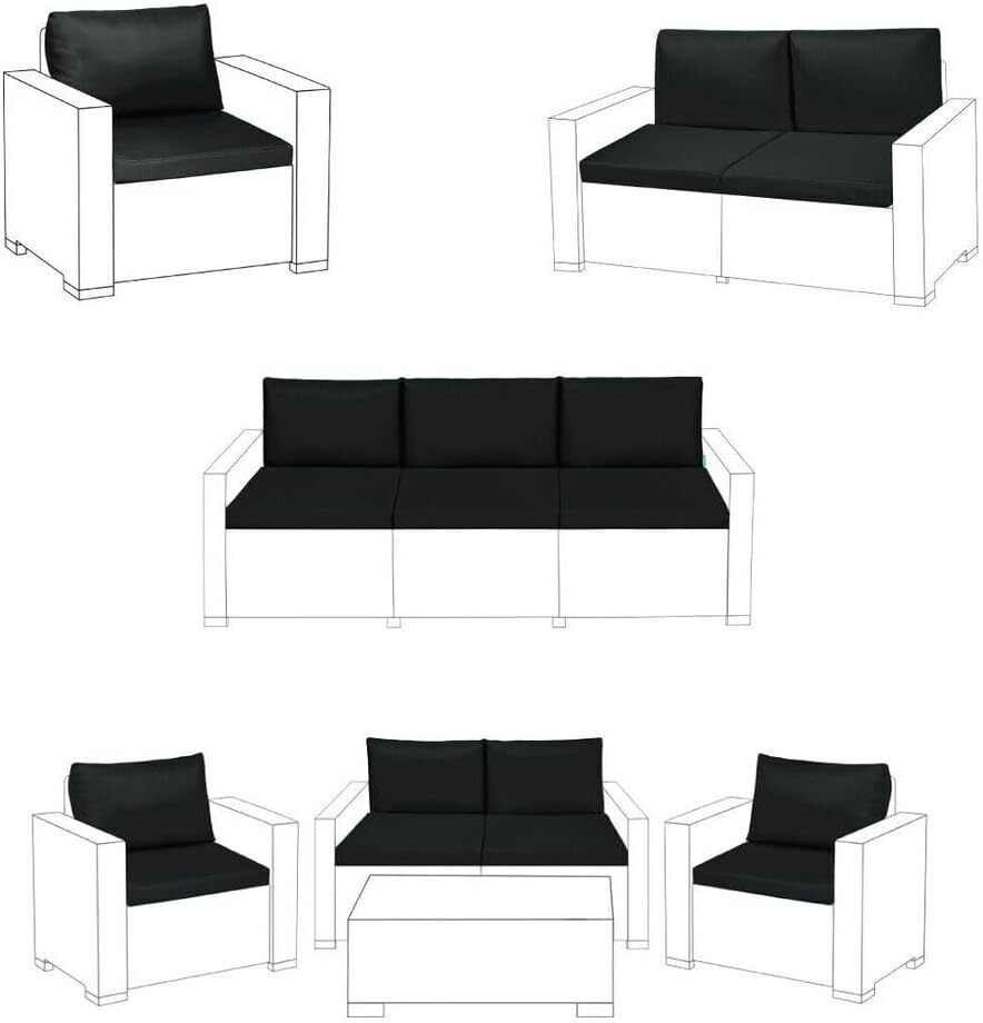 Garden Sofa Armchair Cushion Pads for Keter Allibert California and Rattan Garden Furniture