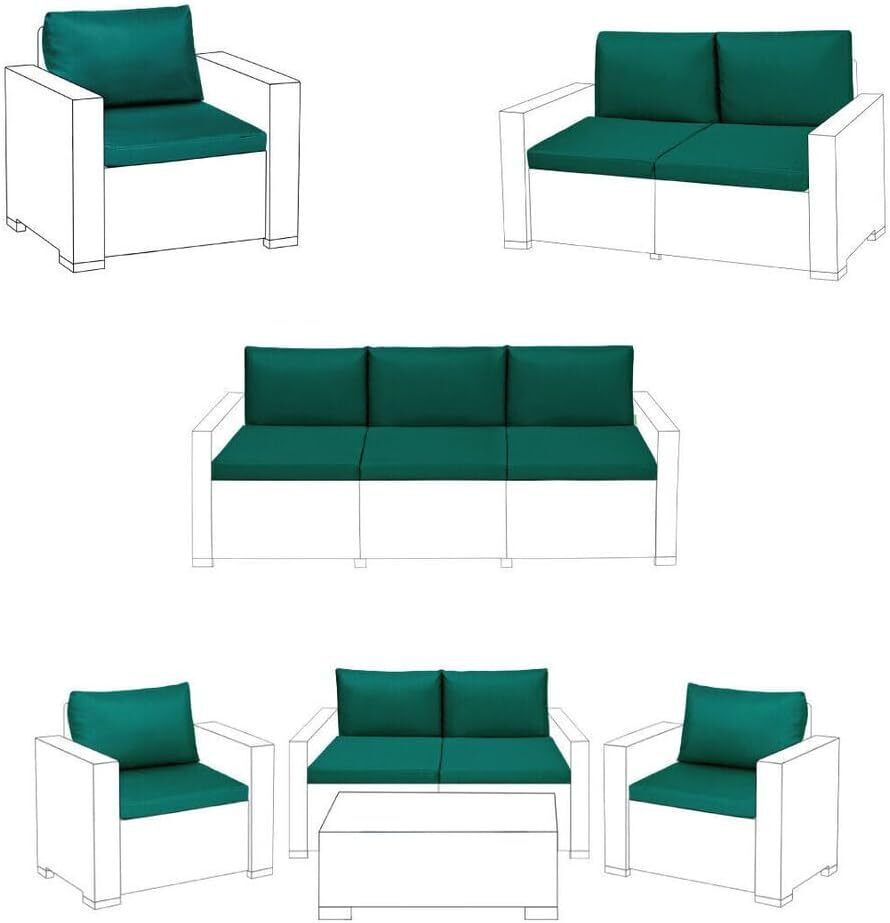 Garden Sofa Armchair Cushion Pads for Keter Allibert California and Rattan Garden Furniture