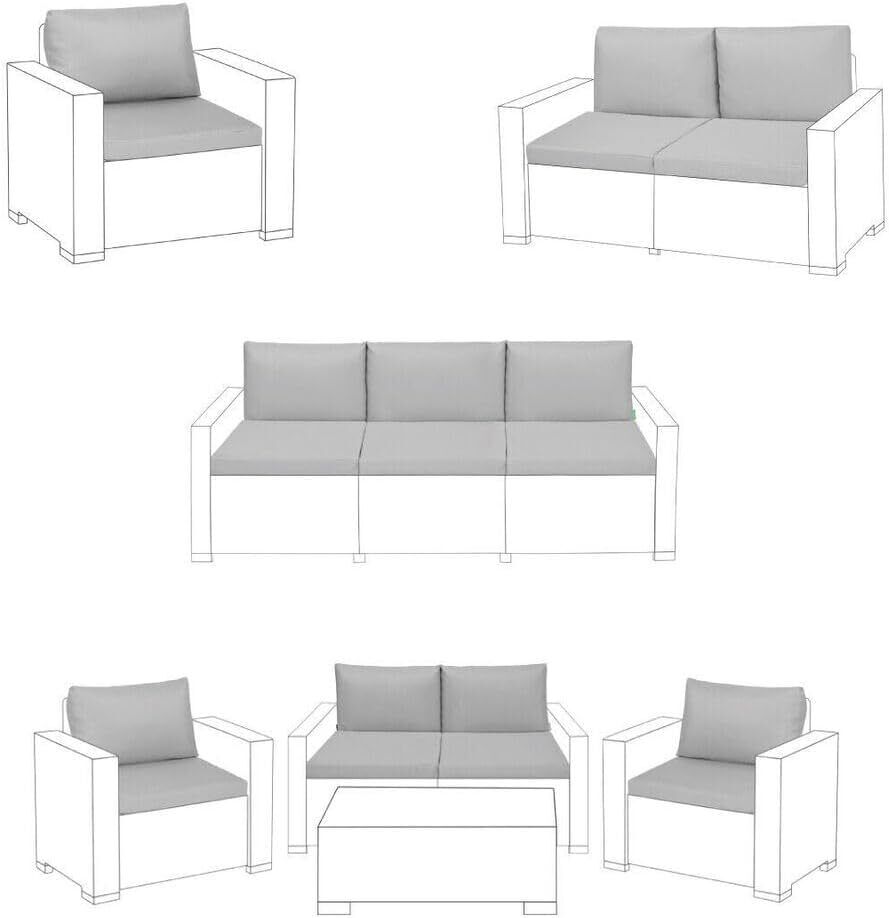 Garden Sofa Armchair Cushion Pads for Keter Allibert California and Rattan Garden Furniture