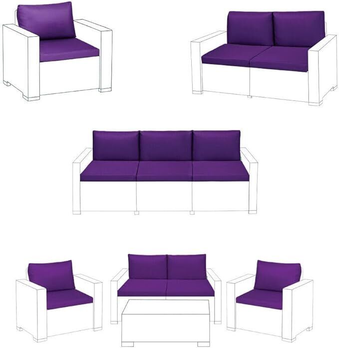 Garden Sofa Armchair Cushion Pads for Keter Allibert California and Rattan Garden Furniture