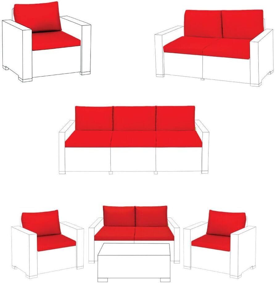 Garden Sofa Armchair Cushion Pads for Keter Allibert California and Rattan Garden Furniture