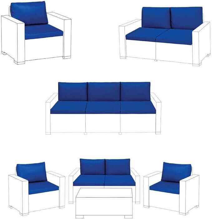 Garden Sofa Armchair Cushion Pads for Keter Allibert California and Rattan Garden Furniture