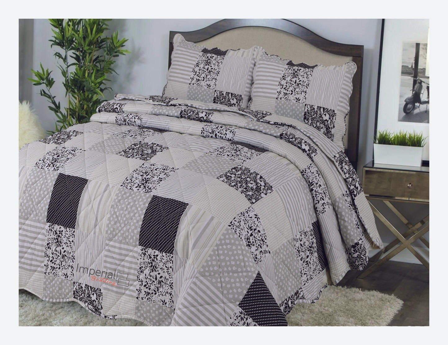 Northern Luxe Patchwork Vintage Reversible Bedspread