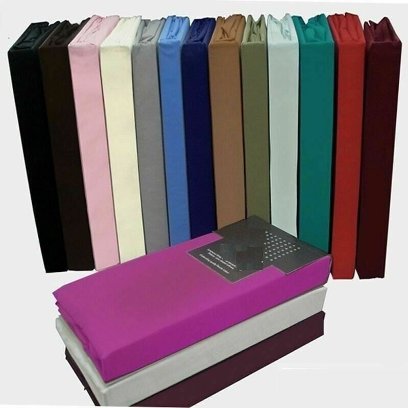 Polycotton Extra Deep Elastic Fitted Bed Sheets For Mattress Single/ Double/ King/ Super King