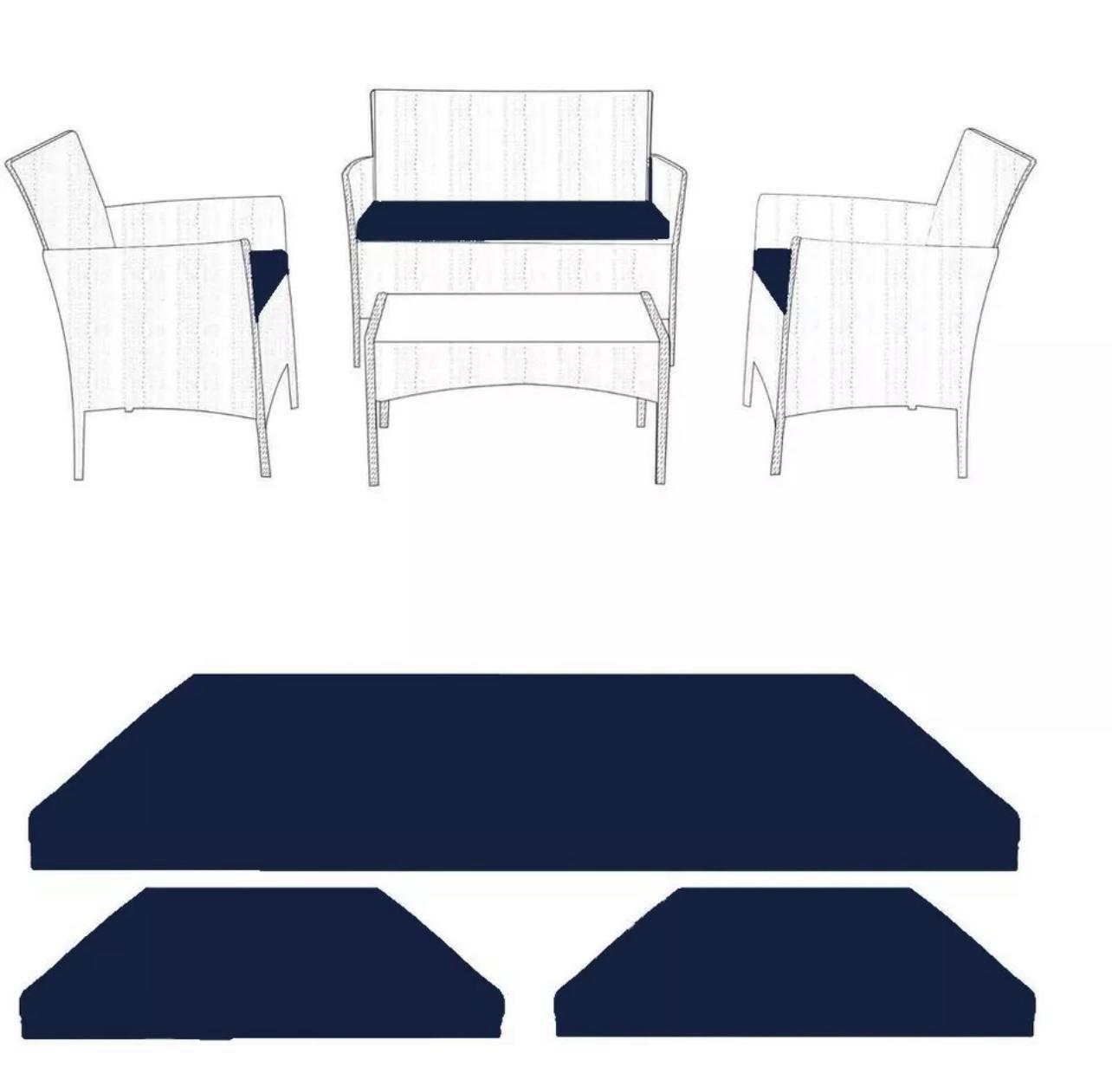 Premium 3-Piece Rattan Chair Cushion Set | Garden Sofa Seat Pads | Outdoor Furniture Replacement | Waterproof, Durable, and Made in England