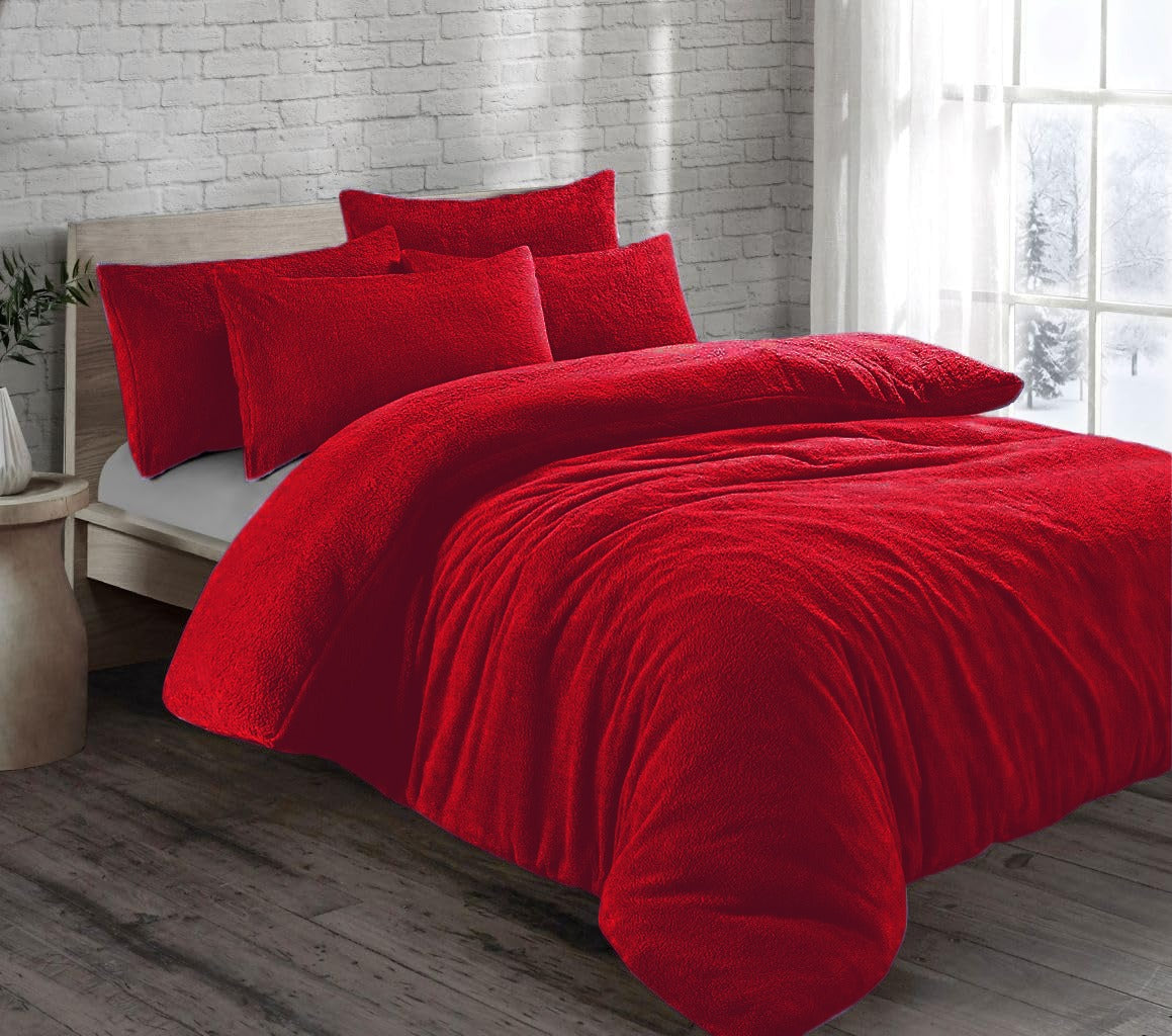 Genuine Teddy Bear Soft Cosy & Warm Fleece Duvet Set – Feel like Lamb Wool
