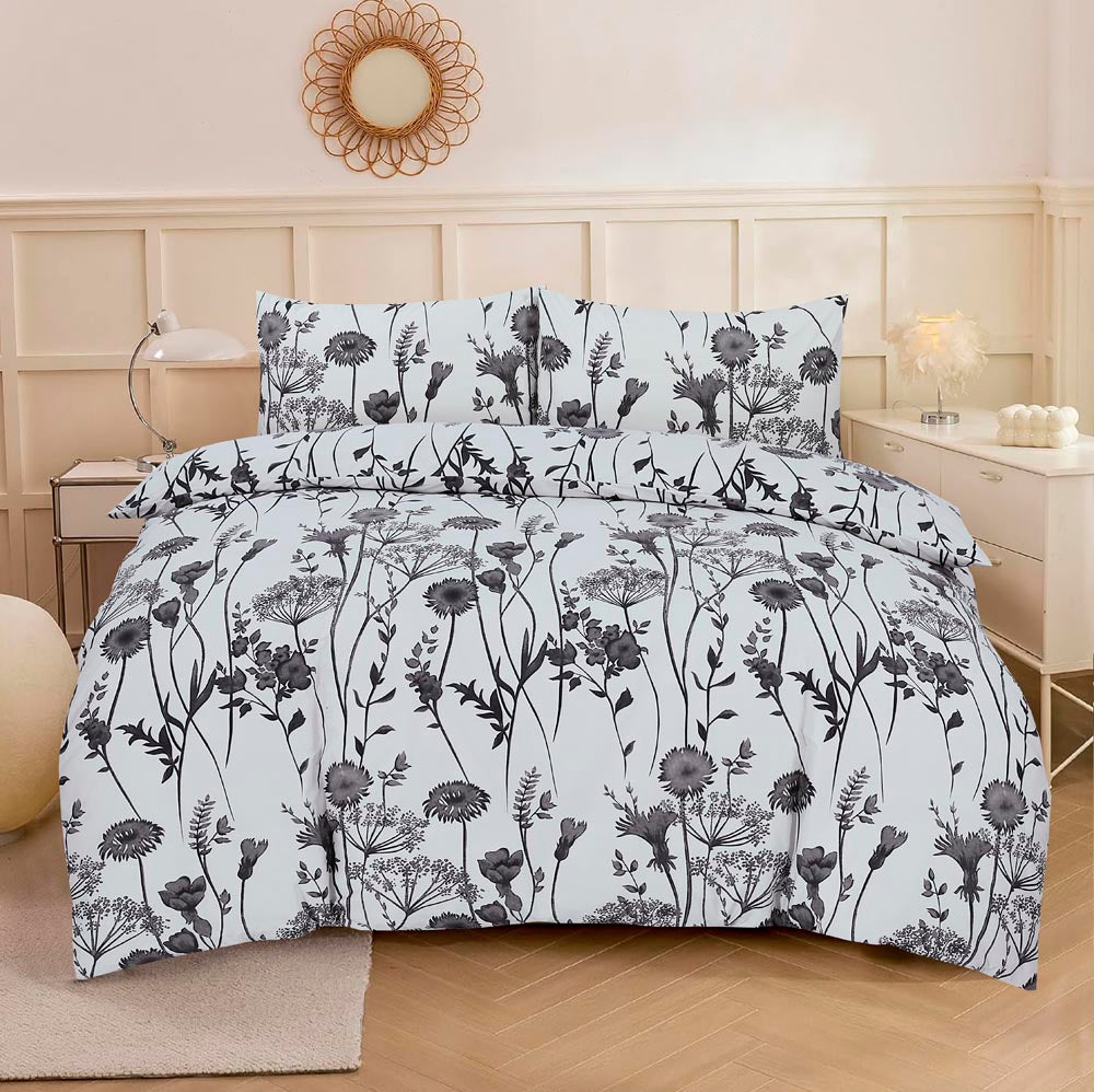Modern Polycotton Printed Duvet Cover Set with Pillowcases, 26 Designs, Single/Double/King/Super King, Machine Washable