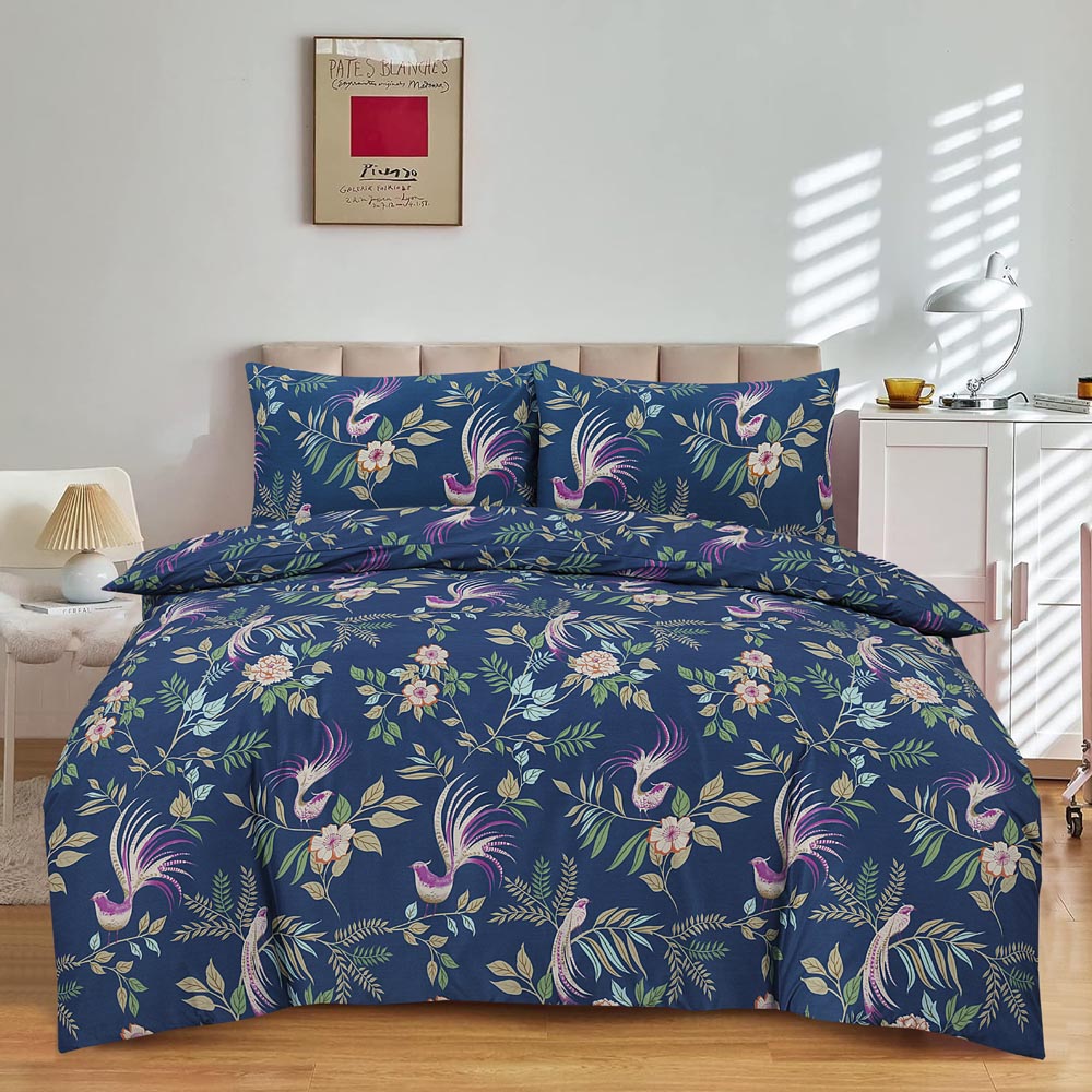 Modern Polycotton Printed Duvet Cover Set with Pillowcases, 26 Designs, Single/Double/King/Super King, Machine Washable