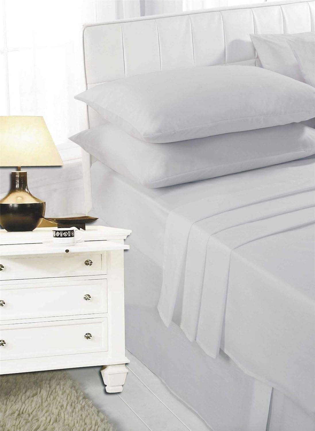 Polycotton Extra Deep Elastic Fitted Bed Sheets For Mattress Single/ Double/ King/ Super King