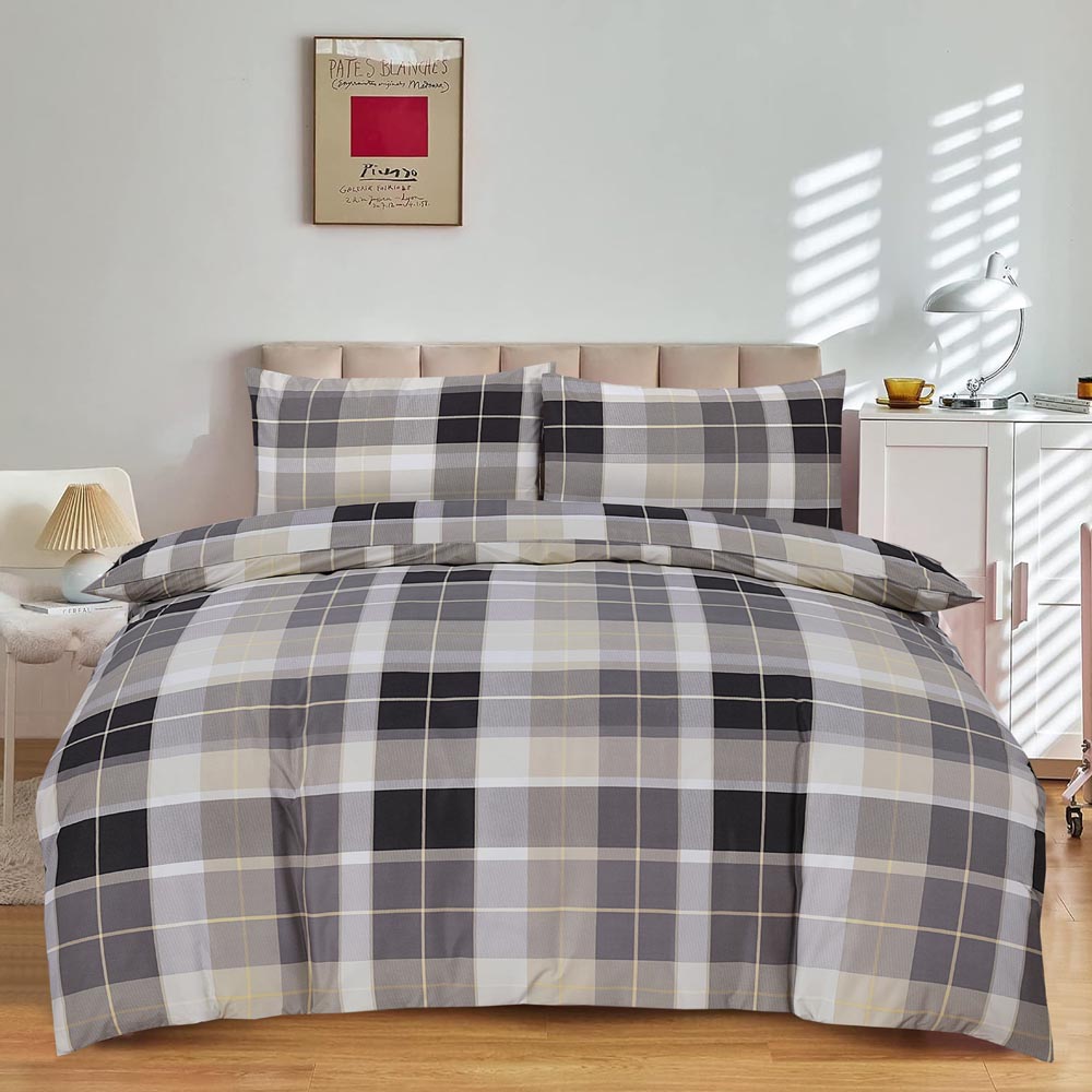 Modern Polycotton Printed Duvet Cover Set with Pillowcases, 26 Designs, Single/Double/King/Super King, Machine Washable