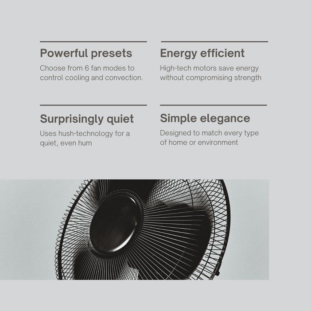 16″ Pedestal Oscillating Standing Cooling Fan with Remote Control and Timer – Black and White