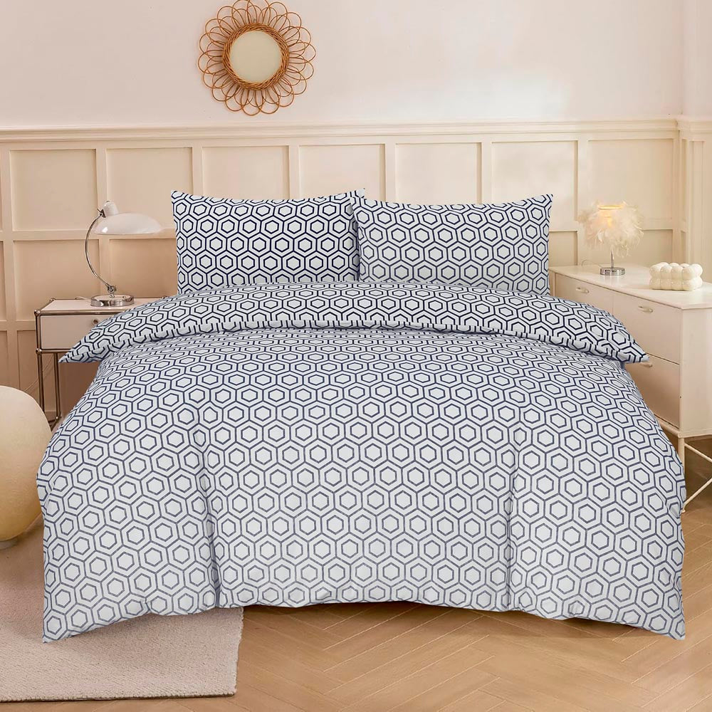 Modern Polycotton Printed Duvet Cover Set with Pillowcases, 26 Designs, Single/Double/King/Super King, Machine Washable