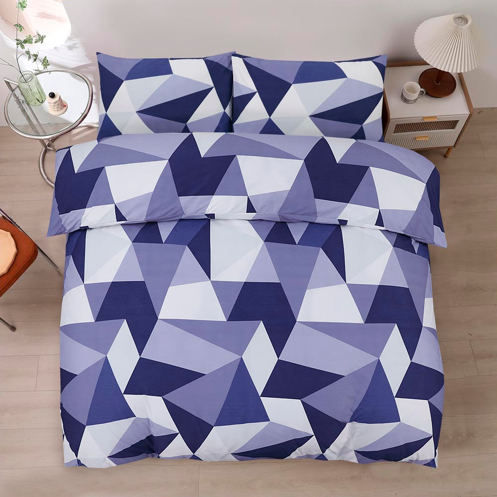 Modern Polycotton Printed Duvet Cover Set with Pillowcases, 26 Designs, Single/Double/King/Super King, Machine Washable