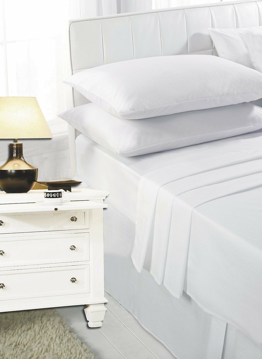 Polycotton Extra Deep Elastic Fitted Bed Sheets For Mattress Single/ Double/ King/ Super King
