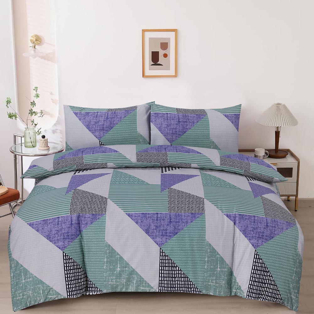 Modern Polycotton Printed Duvet Cover Set with Pillowcases, 26 Designs, Single/Double/King/Super King, Machine Washable