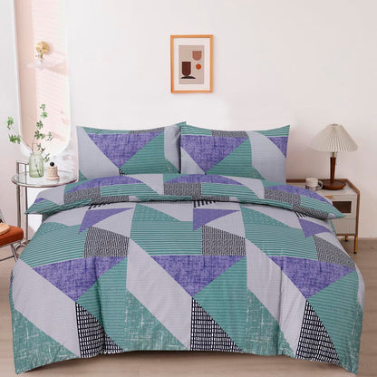 Modern Polycotton Printed Duvet Cover Set with Pillowcases, 26 Designs, Single/Double/King/Super King, Machine Washable