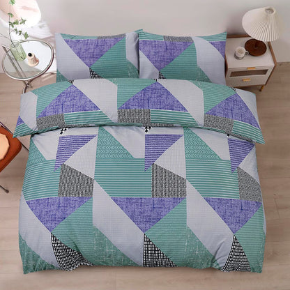 Modern Polycotton Printed Duvet Cover Set with Pillowcases, 26 Designs, Single/Double/King/Super King, Machine Washable