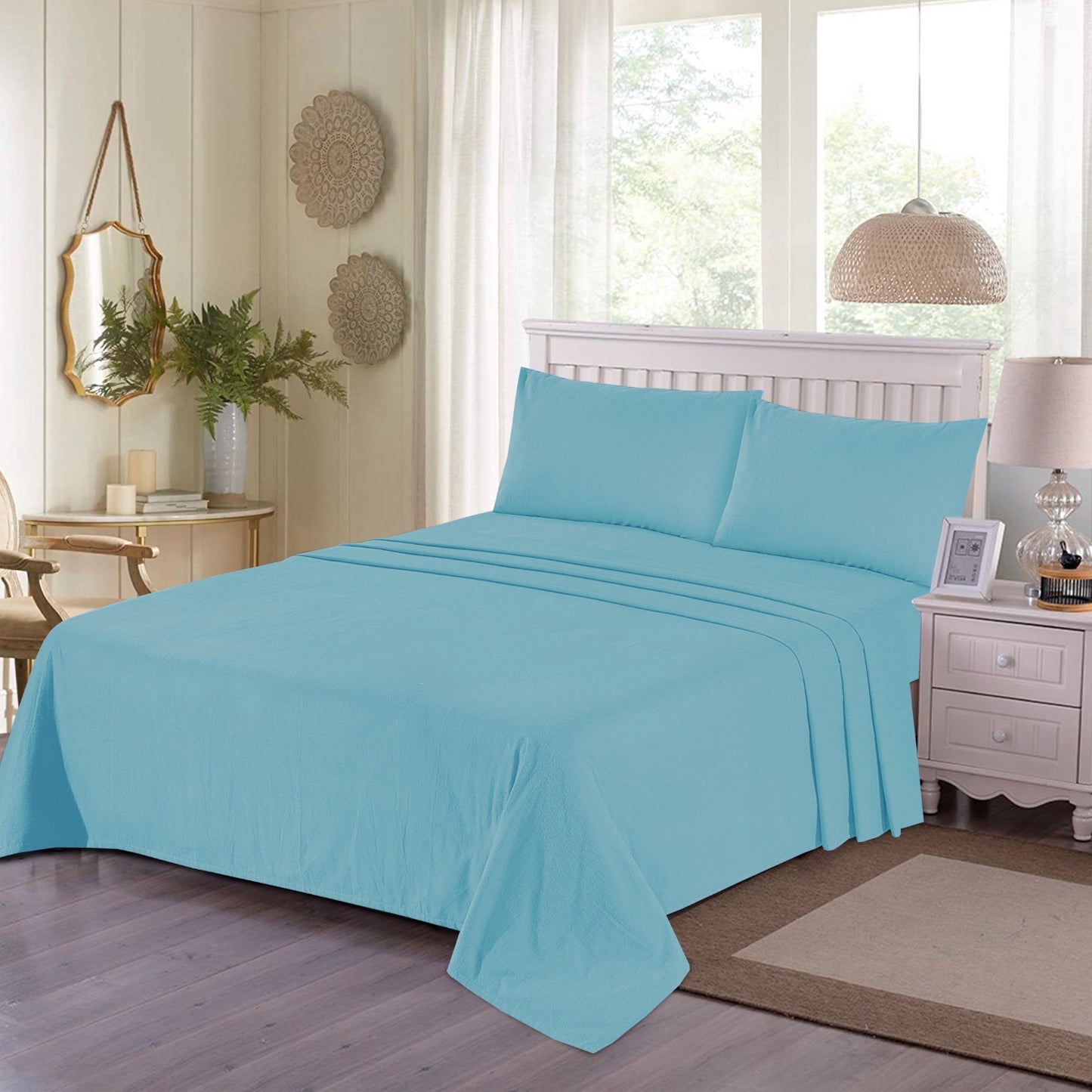 100% Soft Brushed Cotton Thermal Flannelette Extra Deep Sheet Fitted with matching Pillowcases