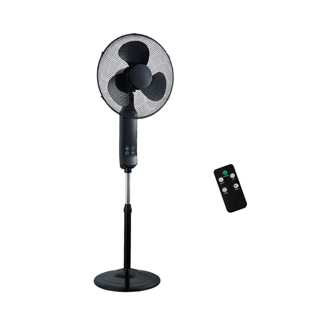 16″ Pedestal Oscillating Standing Cooling Fan with Remote Control and Timer – Black and White