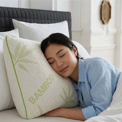 Pack Of 2 Bamboo Pillows Anti-Allergy Bed Pillows for Back And Neck Support