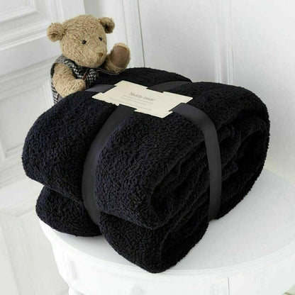 Super Soft Luxury Teddy Bear Fleece Throw Blanket - Large Bedspread