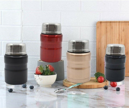 Multi Purpose 500ml Stainless Steel Vacuum Insulated Food Flask with Spoon