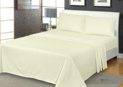 100% Soft Brushed Cotton Thermal Flannelette Extra Deep Sheet Fitted with matching Pillowcases