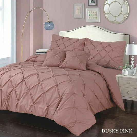 Pintuck Duvet Set Eliza Bedding Hand Stitched | 68-Pick Fibre | 50/50 Polycotton | Machine Washable