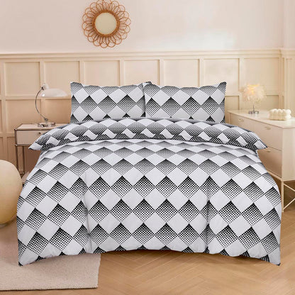 Modern Polycotton Printed Duvet Cover Set with Pillowcases, 26 Designs, Single/Double/King/Super King, Machine Washable
