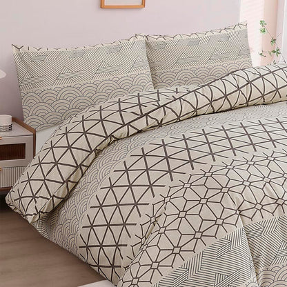 Modern Polycotton Printed Duvet Cover Set with Pillowcases, 26 Designs, Single/Double/King/Super King, Machine Washable