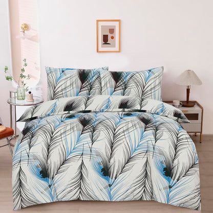 Modern Polycotton Printed Duvet Cover Set with Pillowcases, 26 Designs, Single/Double/King/Super King, Machine Washable