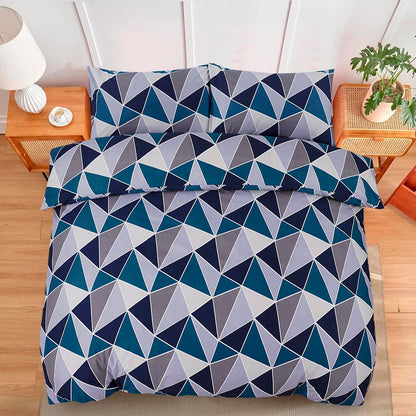 Modern Polycotton Printed Duvet Cover Set with Pillowcases, 26 Designs, Single/Double/King/Super King, Machine Washable