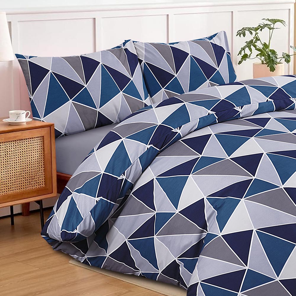 Modern Polycotton Printed Duvet Cover Set with Pillowcases, 26 Designs, Single/Double/King/Super King, Machine Washable