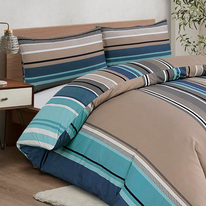 Modern Polycotton Printed Duvet Cover Set with Pillowcases, 26 Designs, Single/Double/King/Super King, Machine Washable