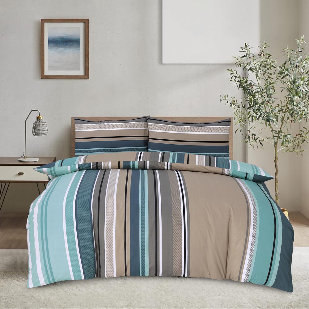 Modern Polycotton Printed Duvet Cover Set with Pillowcases, 26 Designs, Single/Double/King/Super King, Machine Washable