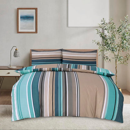 Modern Polycotton Printed Duvet Cover Set with Pillowcases, 26 Designs, Single/Double/King/Super King, Machine Washable