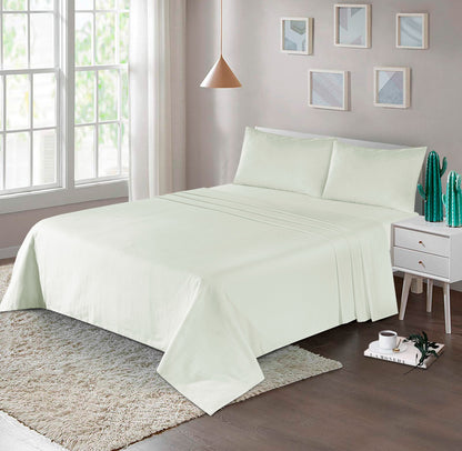 100% Soft Brushed Cotton Thermal Flannelette Extra Deep Sheet Fitted with matching Pillowcases