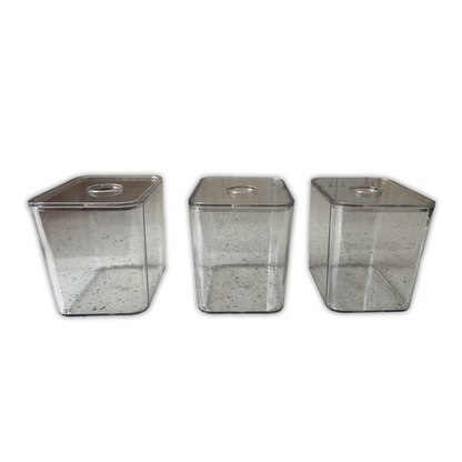 Pack of 6 Transparent Fridge Organiser Set - Trays & Boxes - Space Saving Storage Solutions