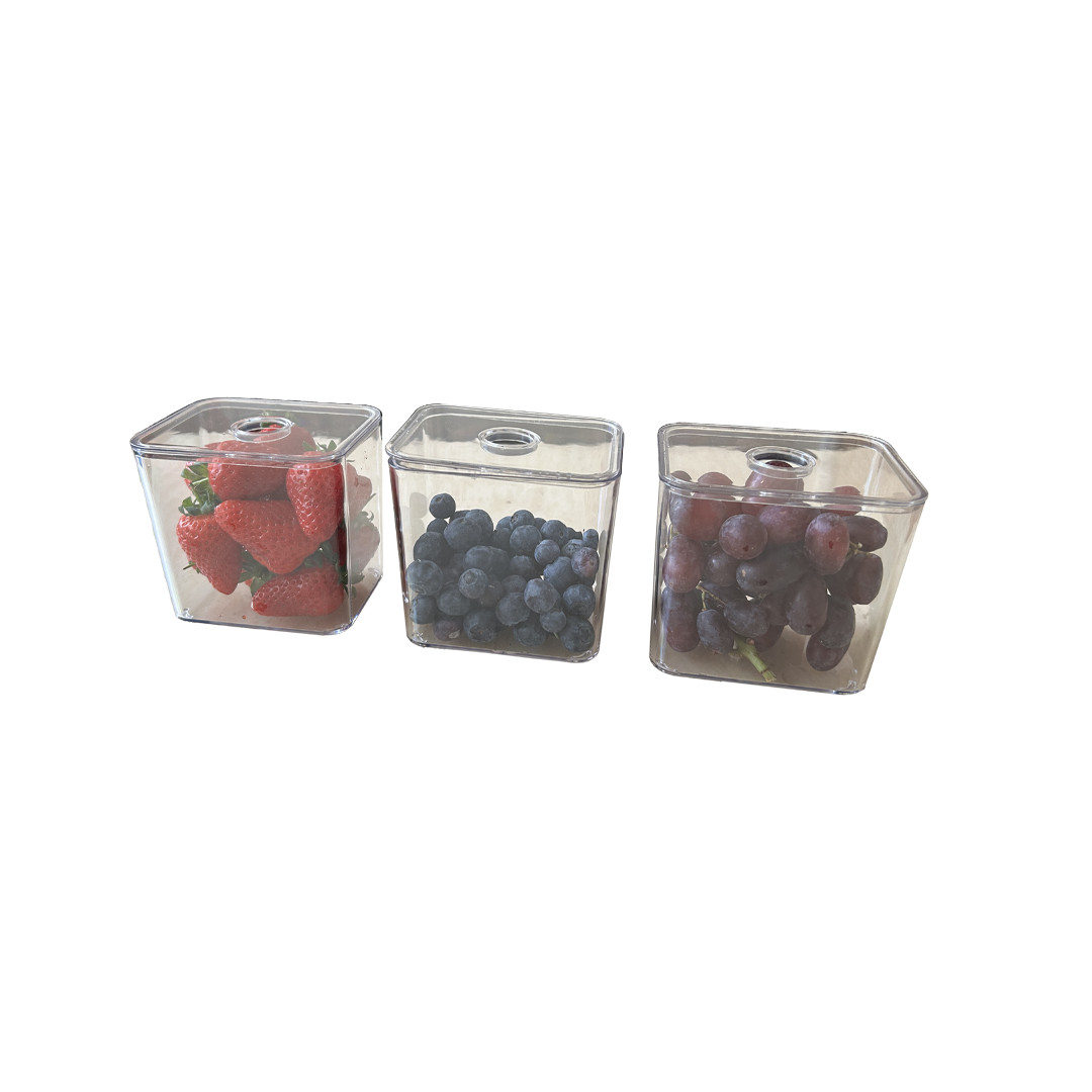 Pack of 6 Transparent Fridge Organiser Set - Trays & Boxes - Space Saving Storage Solutions