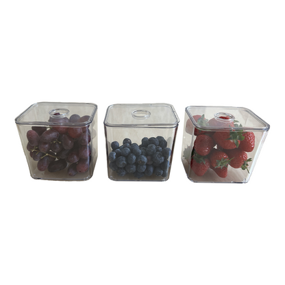 Pack of 6 Transparent Fridge Organiser Set - Trays & Boxes - Space Saving Storage Solutions