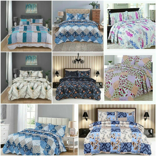 Northern Luxe Patchwork Vintage Reversible Bedspread