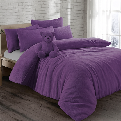 Genuine Teddy Bear Soft Cosy & Warm Fleece Duvet Set – Feel like Lamb Wool