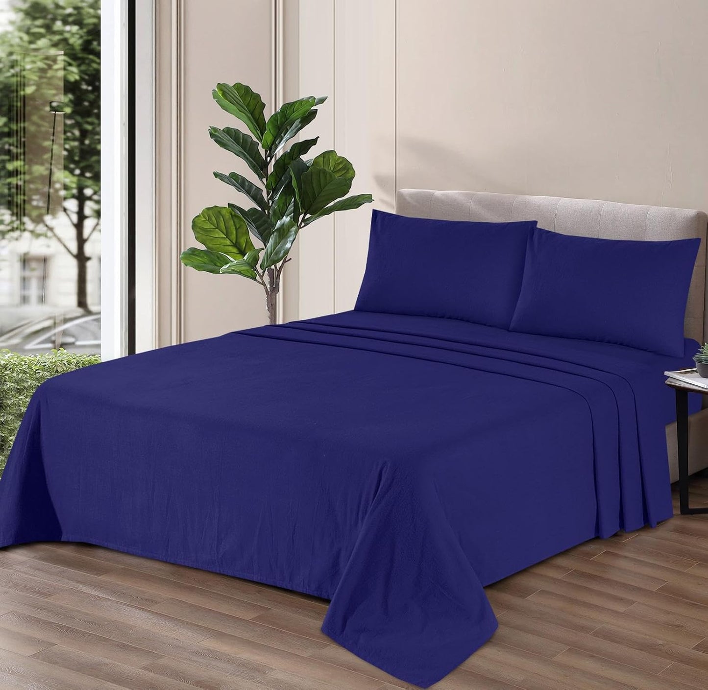 100% Soft Brushed Cotton Thermal Flannelette Extra Deep Sheet Fitted with matching Pillowcases