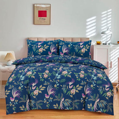 Modern Polycotton Printed Duvet Cover Set with Pillowcases, 26 Designs, Single/Double/King/Super King, Machine Washable