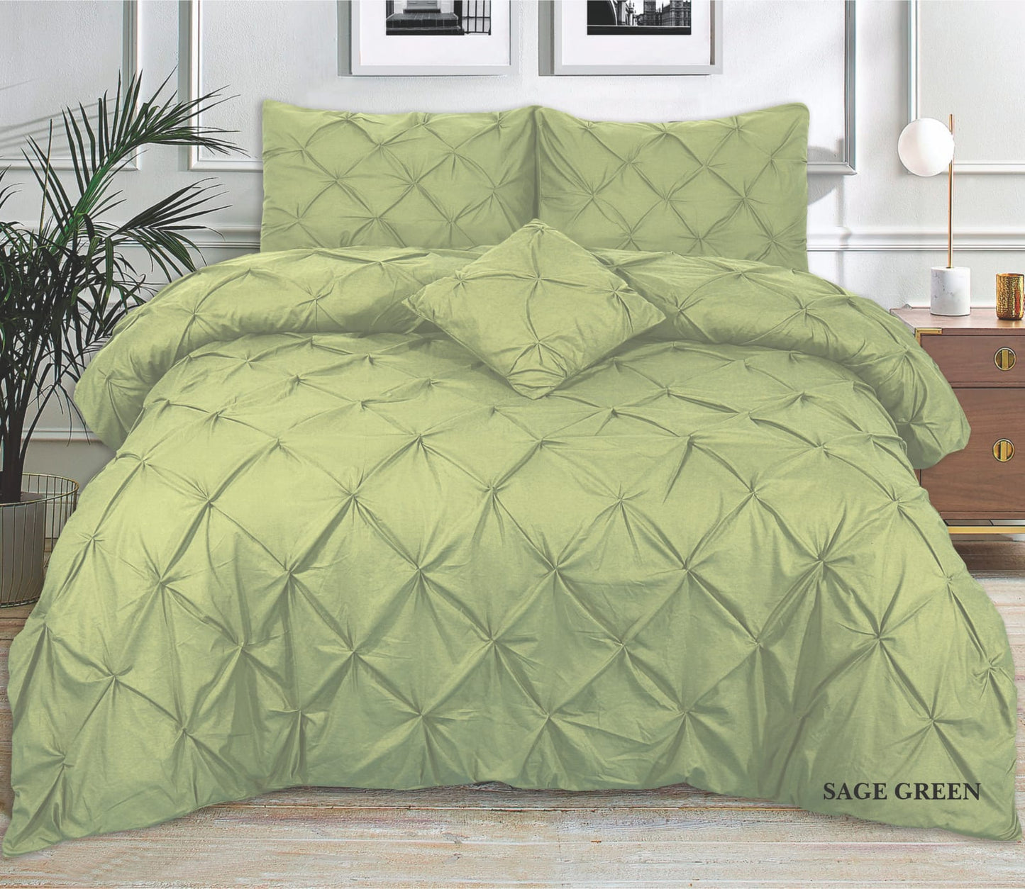 Pintuck Duvet Set Eliza Bedding Hand Stitched | 68-Pick Fibre | 50/50 Polycotton | Machine Washable