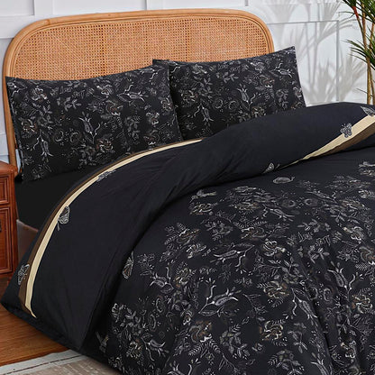 Modern Polycotton Printed Duvet Cover Set with Pillowcases, 26 Designs, Single/Double/King/Super King, Machine Washable